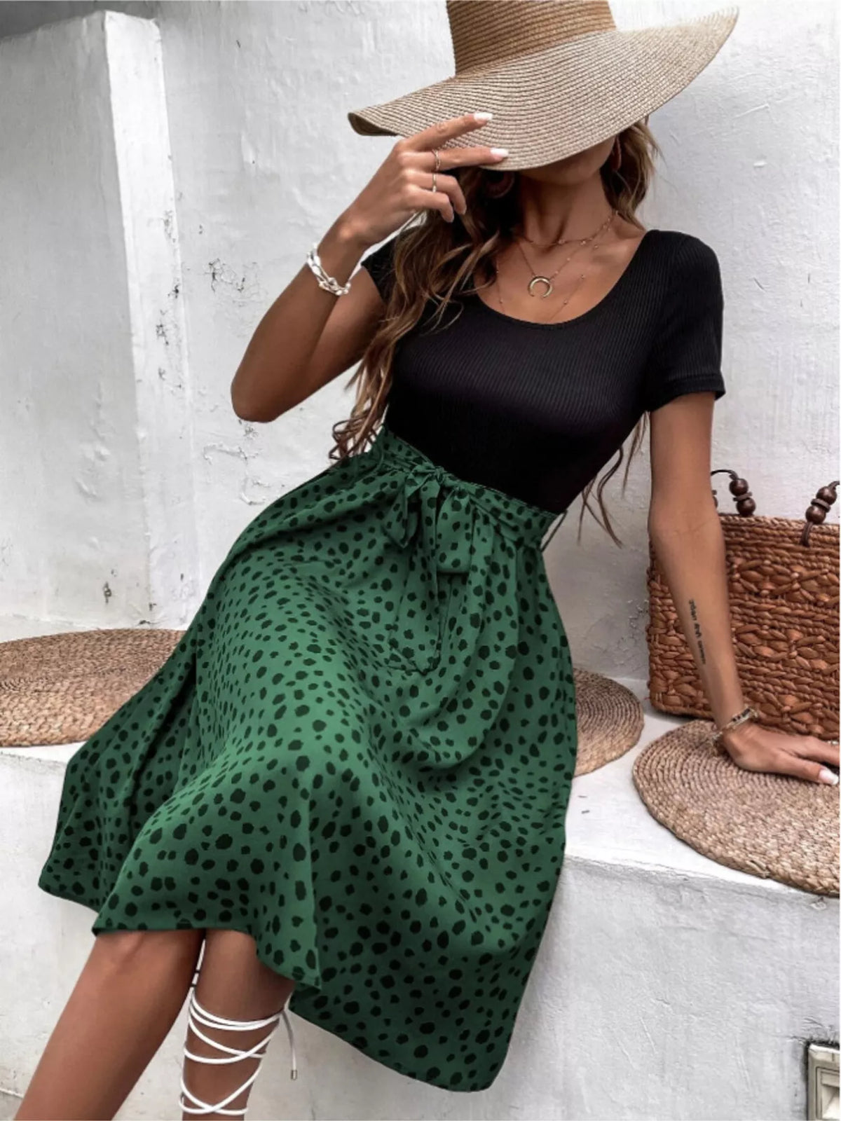Leopard Print Tie-Waist Dress - Lilixa.store