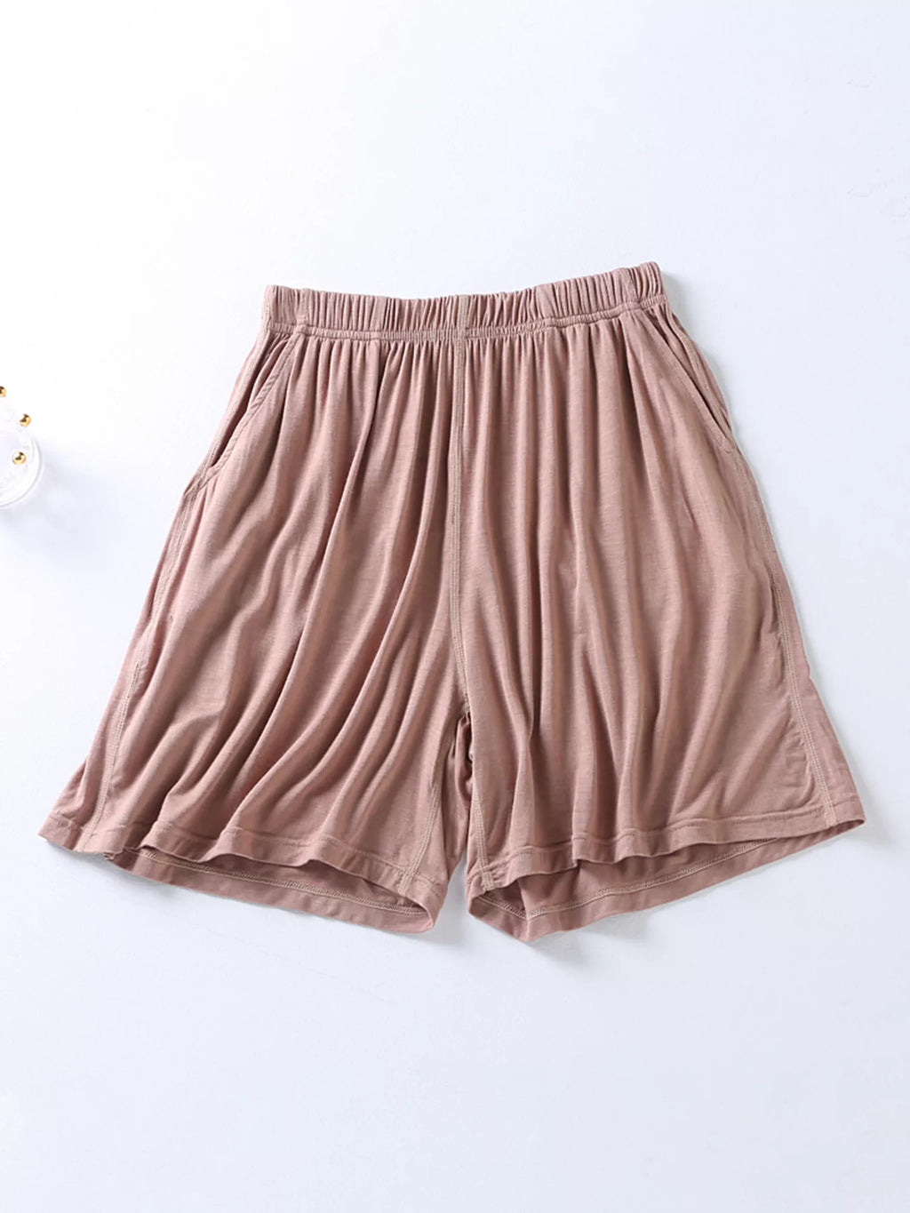 Plus Size Padded Round Neck Modal T-Shirt and Shorts Set - Lilixa.store