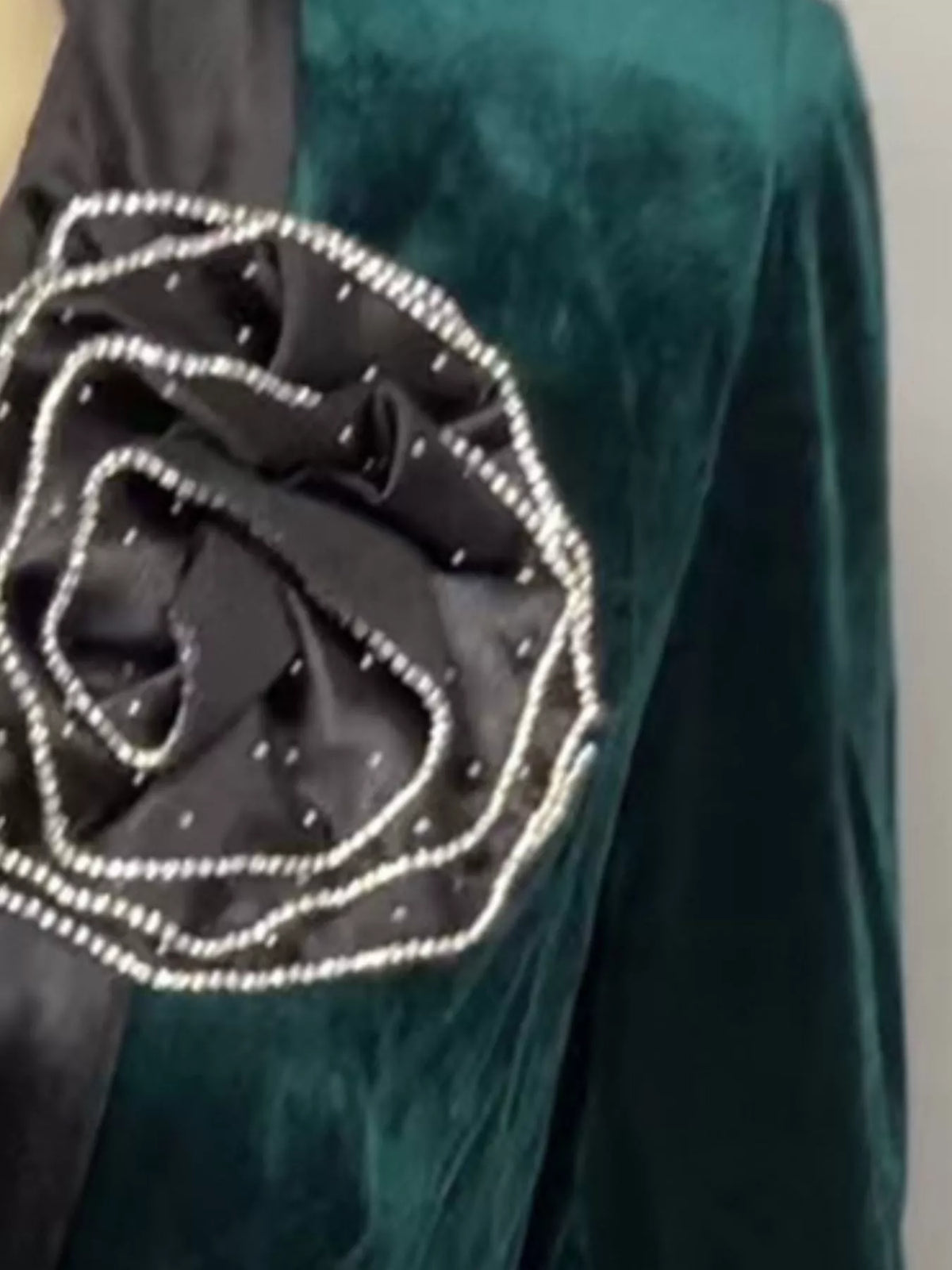 Velvet Rose Embellished One Button Blazer - Lilixa.store