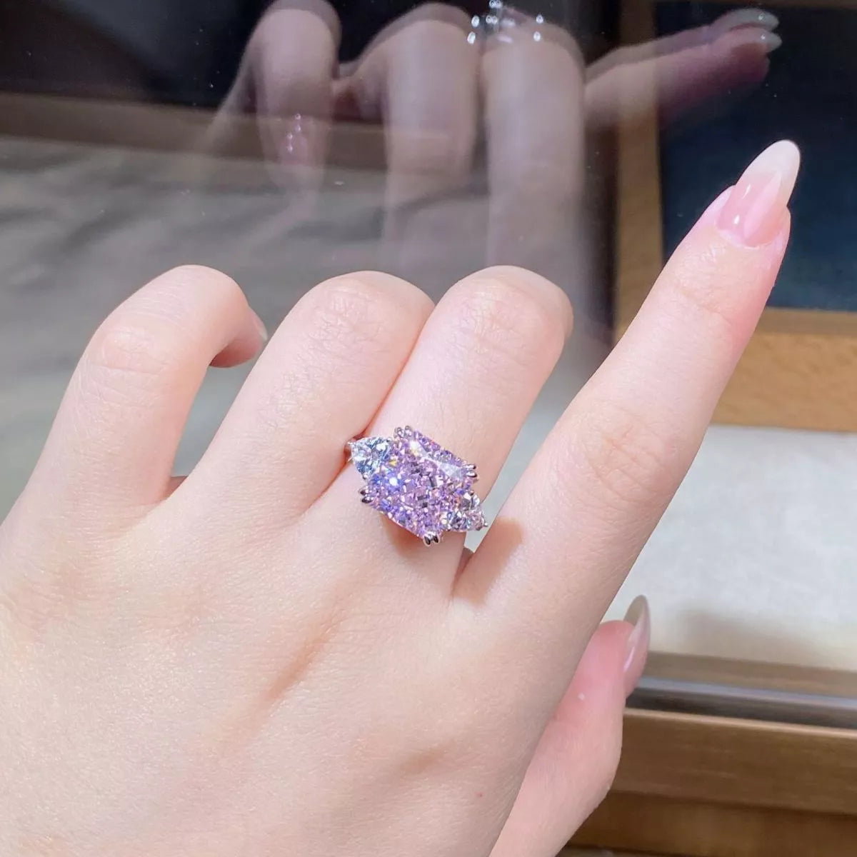 925 Sterling Silver Zircon Geometric Ring - Lilixa.store
