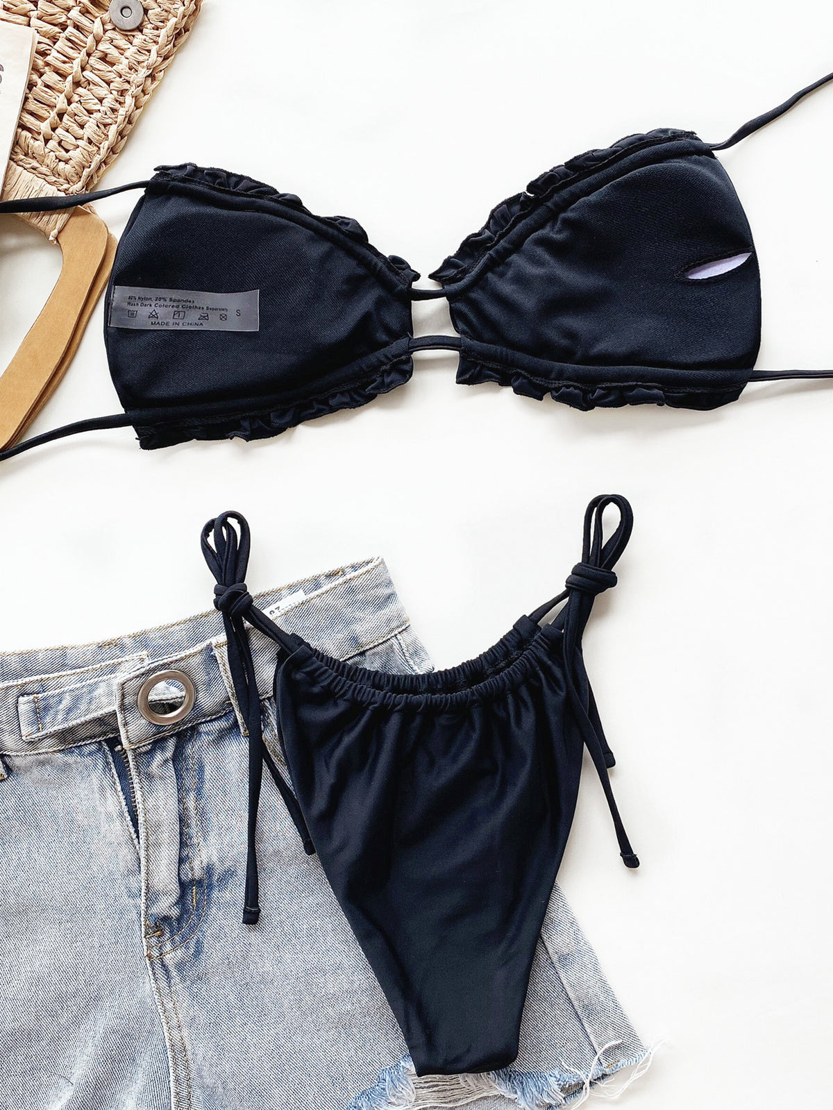 Frill Trill Halter Neck Bikini Set - Lilixa.store
