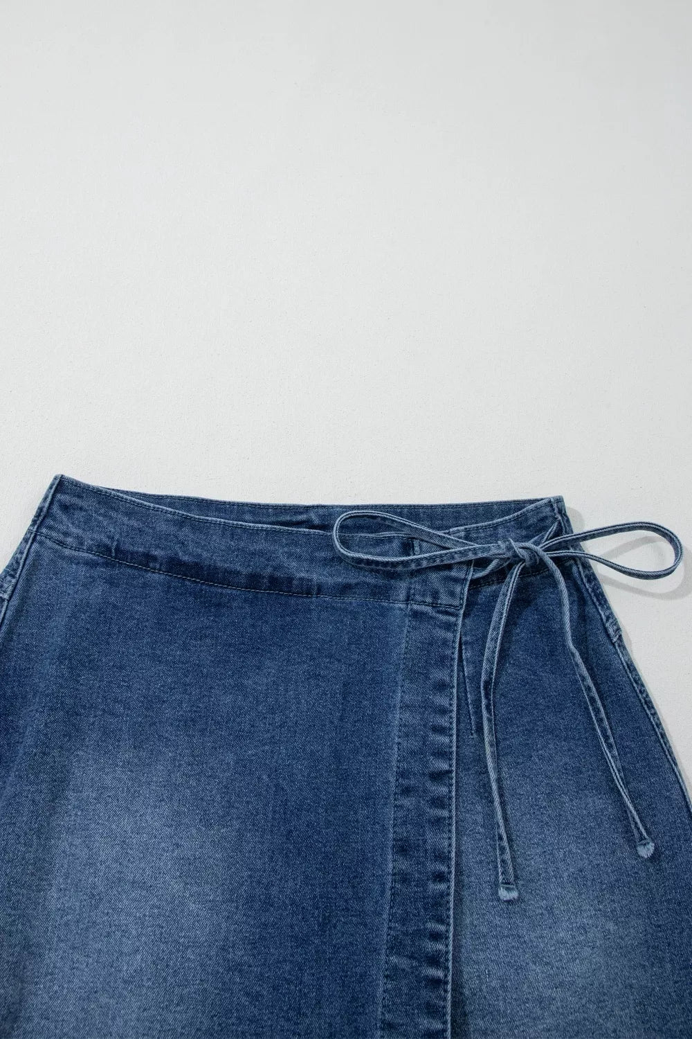 Wrapped Tied Waist Denim Skort - Lilixa.store