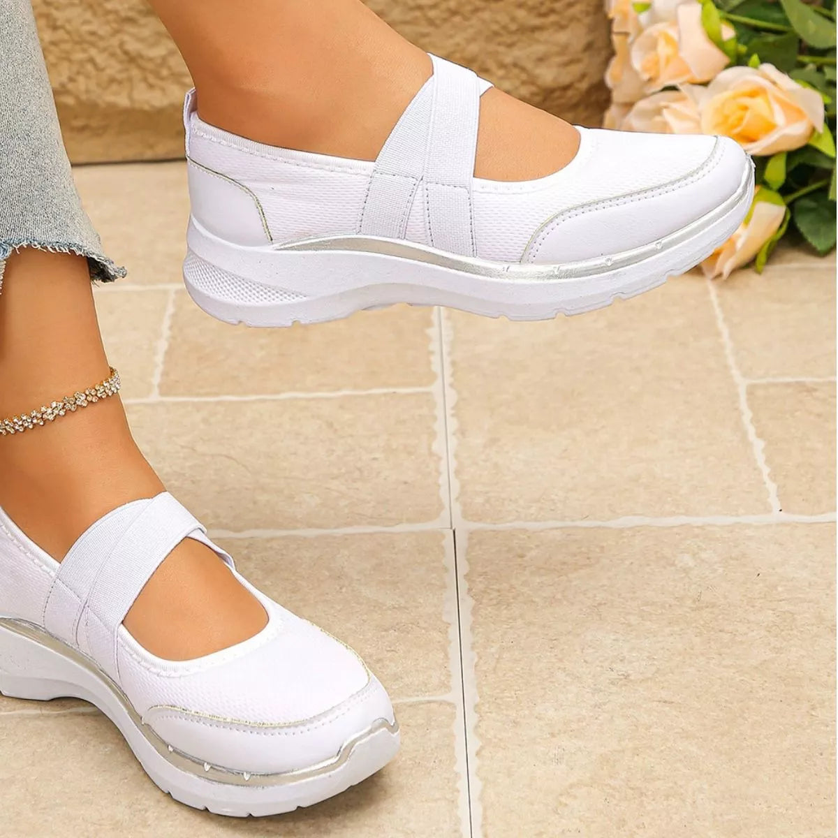 Comfortable Slip-Ons with Elastic Straps - Lilixa.store