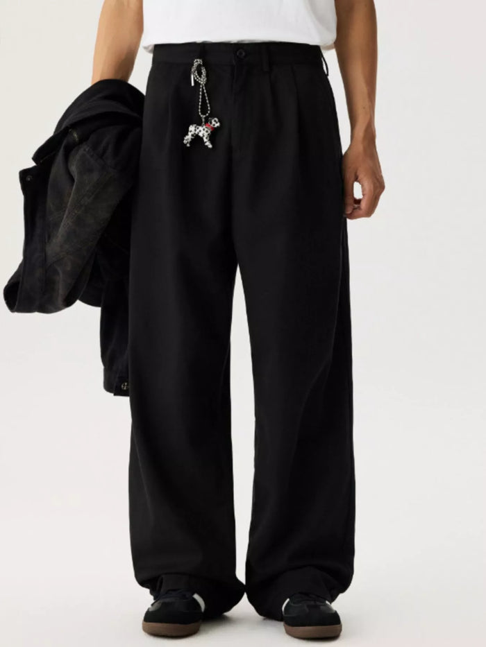 Men's Relaxed Fit Pants with Pockets in Black