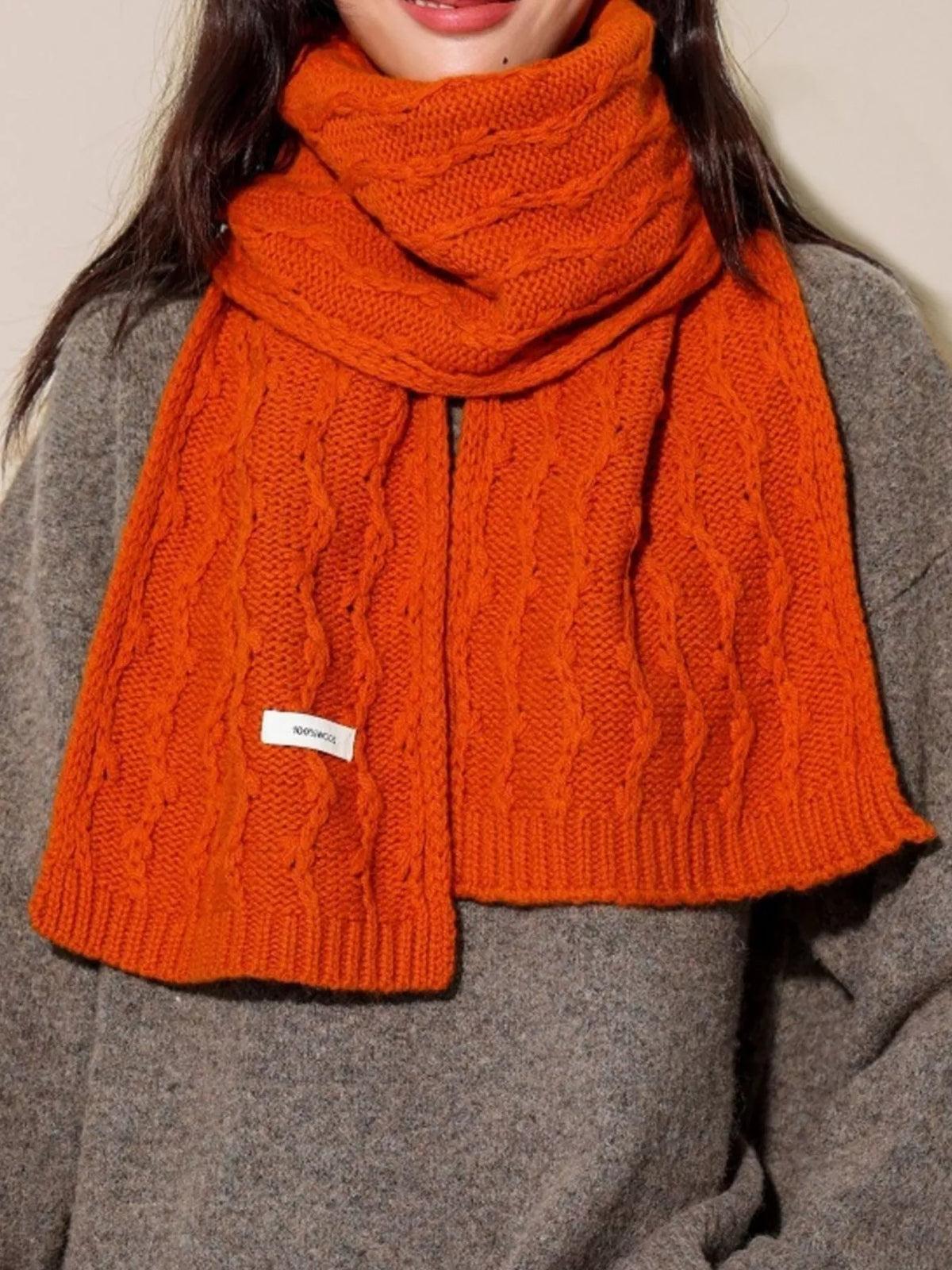 Wool Cozy Cable Knit Scarf - Lilixa.store