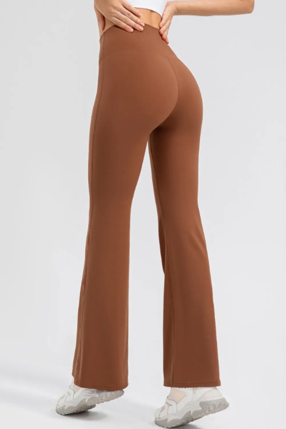 Wide Waistband High Waist Bootcut Active Leggings - Lilixa.store