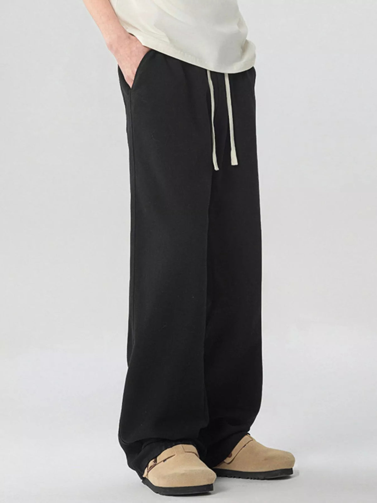 Men's Full Size Loose Fit Drawstring Linen Pants Plus Size, view 5