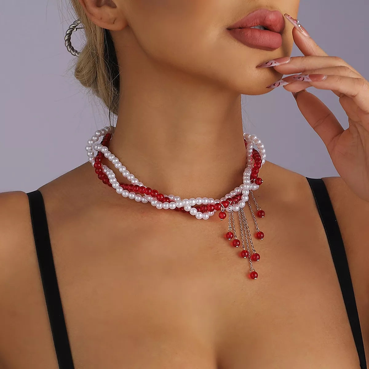 Twisted Bead Tassel Necklace - Lilixa.store