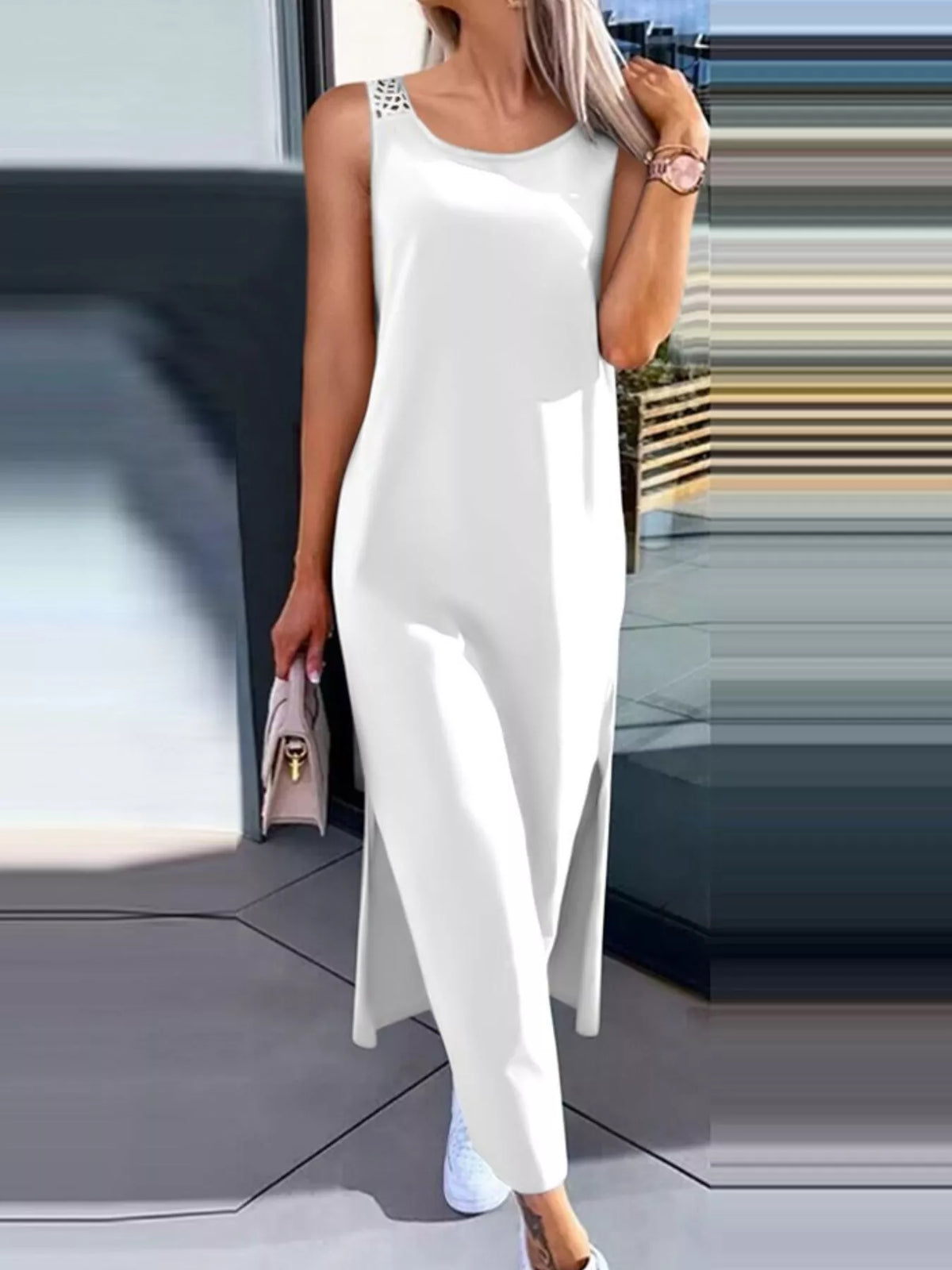Side Slit Sleeveless Maxi Dress - Lilixa.store