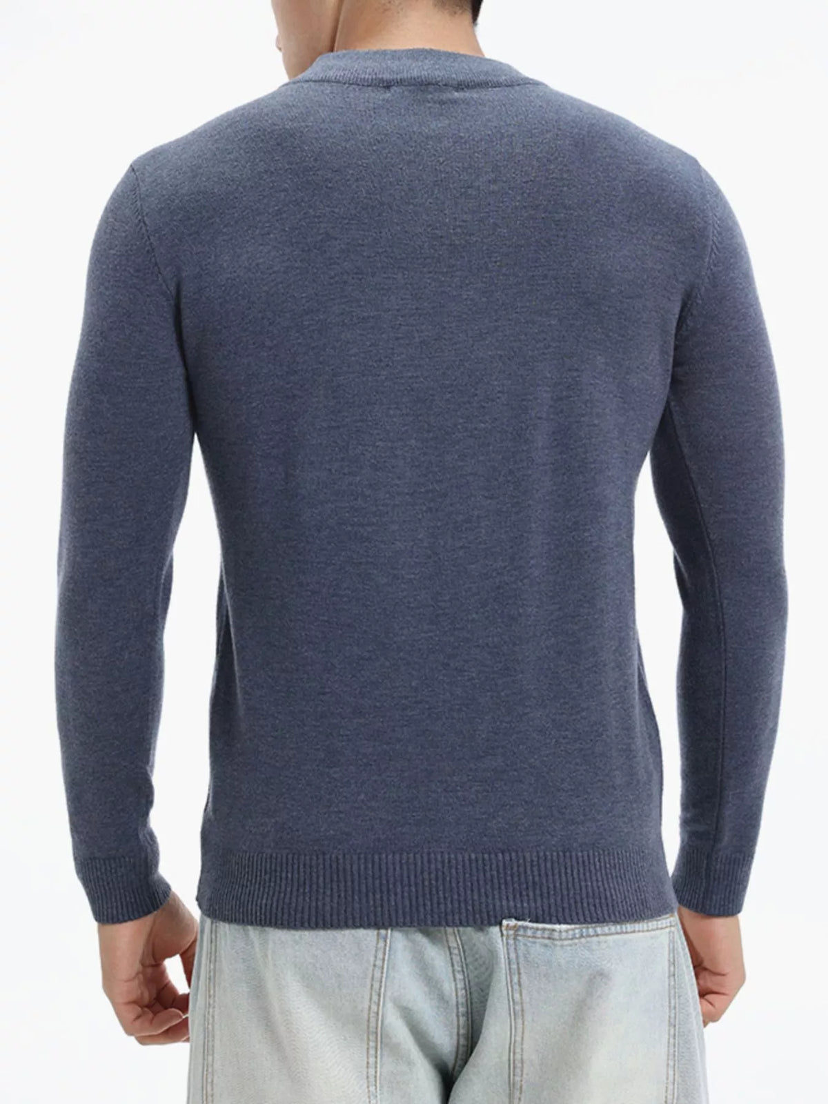 Men's Plus Size Slim-Fit Mock Neck Knit Top - Lilixa.store