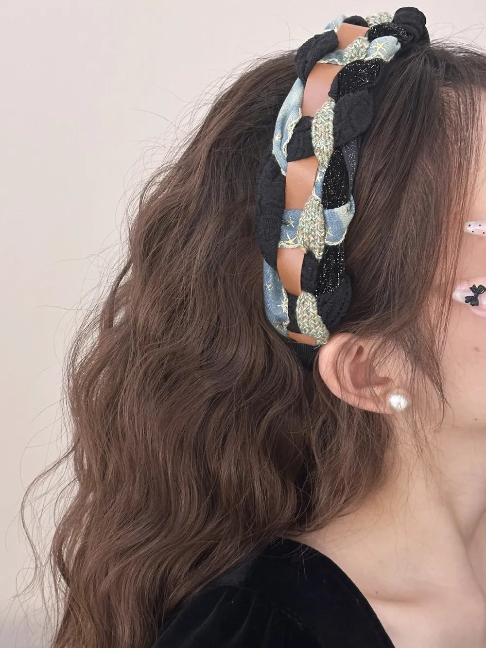 Denim Braided Wide Headband - Lilixa.store