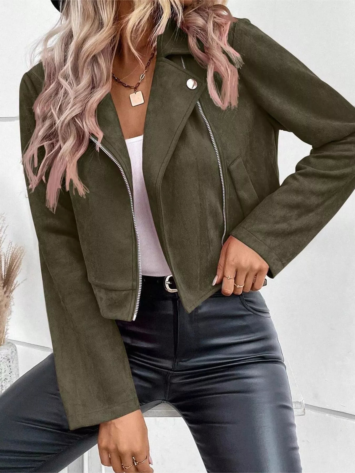 Zip Up Moto Jacket, view 10