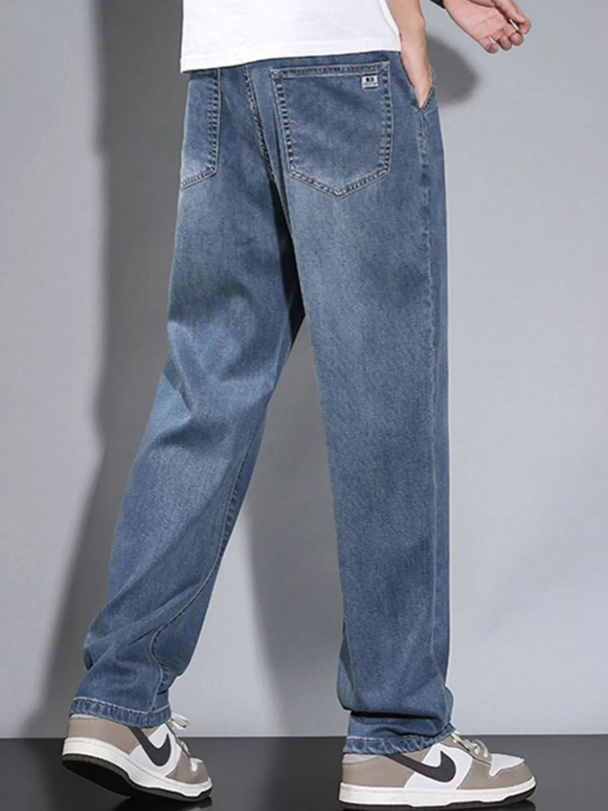 Men's Loose Fit Washed Jeans - Lilixa.store
