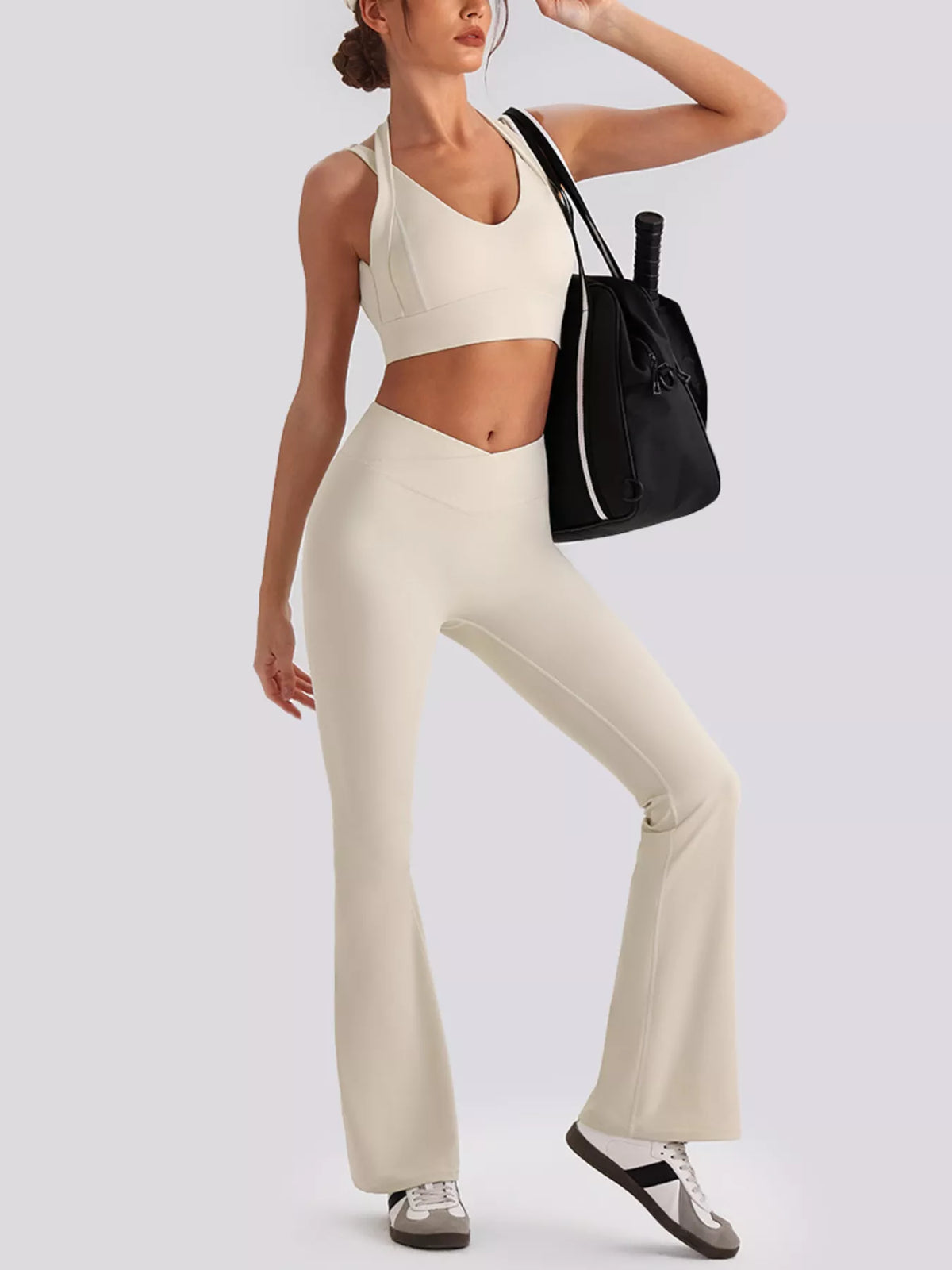 Seamless Criss-Cross V-Neck Tank and Leggings Active Set - Lilixa.store