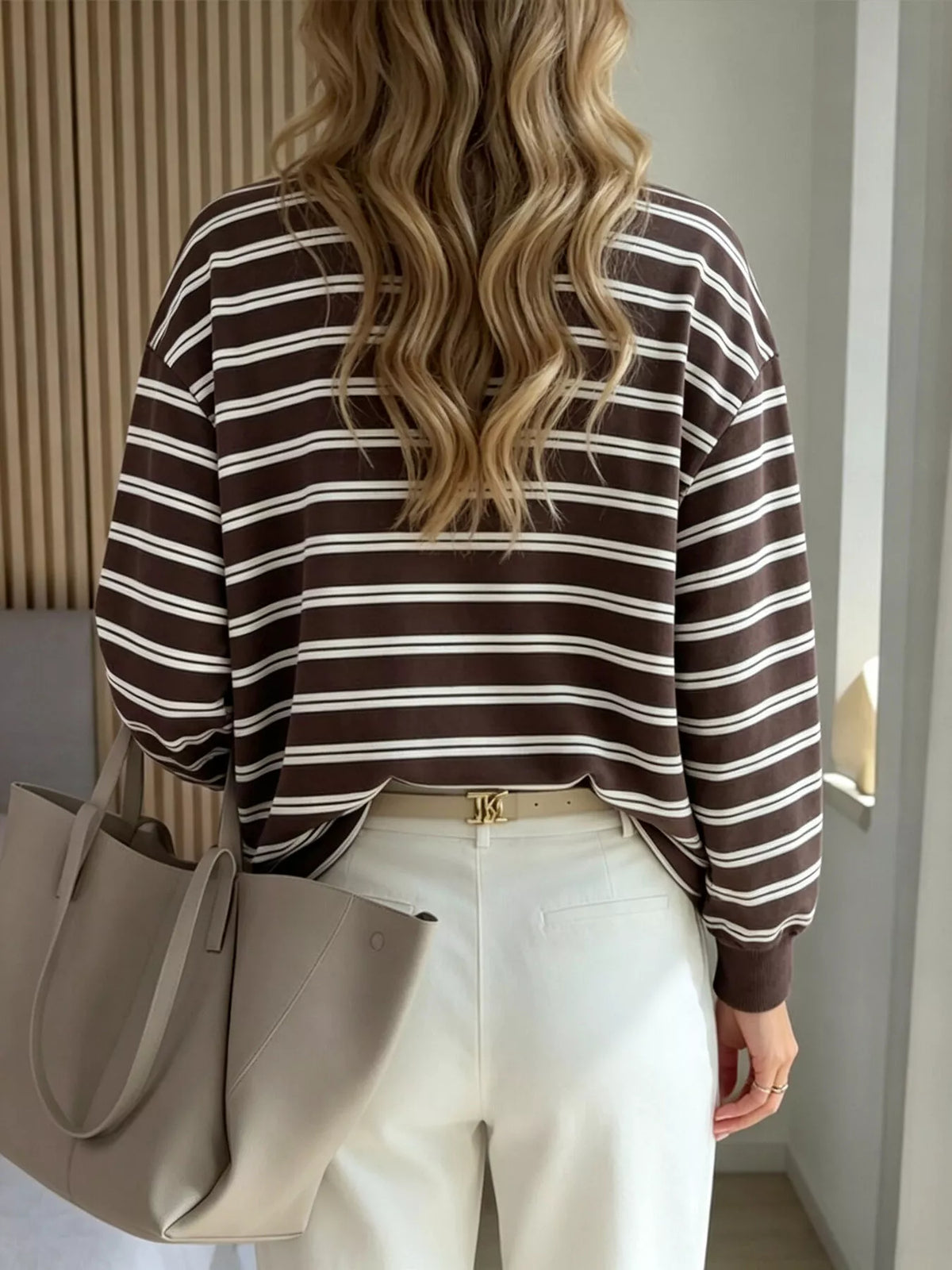 Striped Long-Sleeve Crew Neck T-Shirt - Lilixa.store