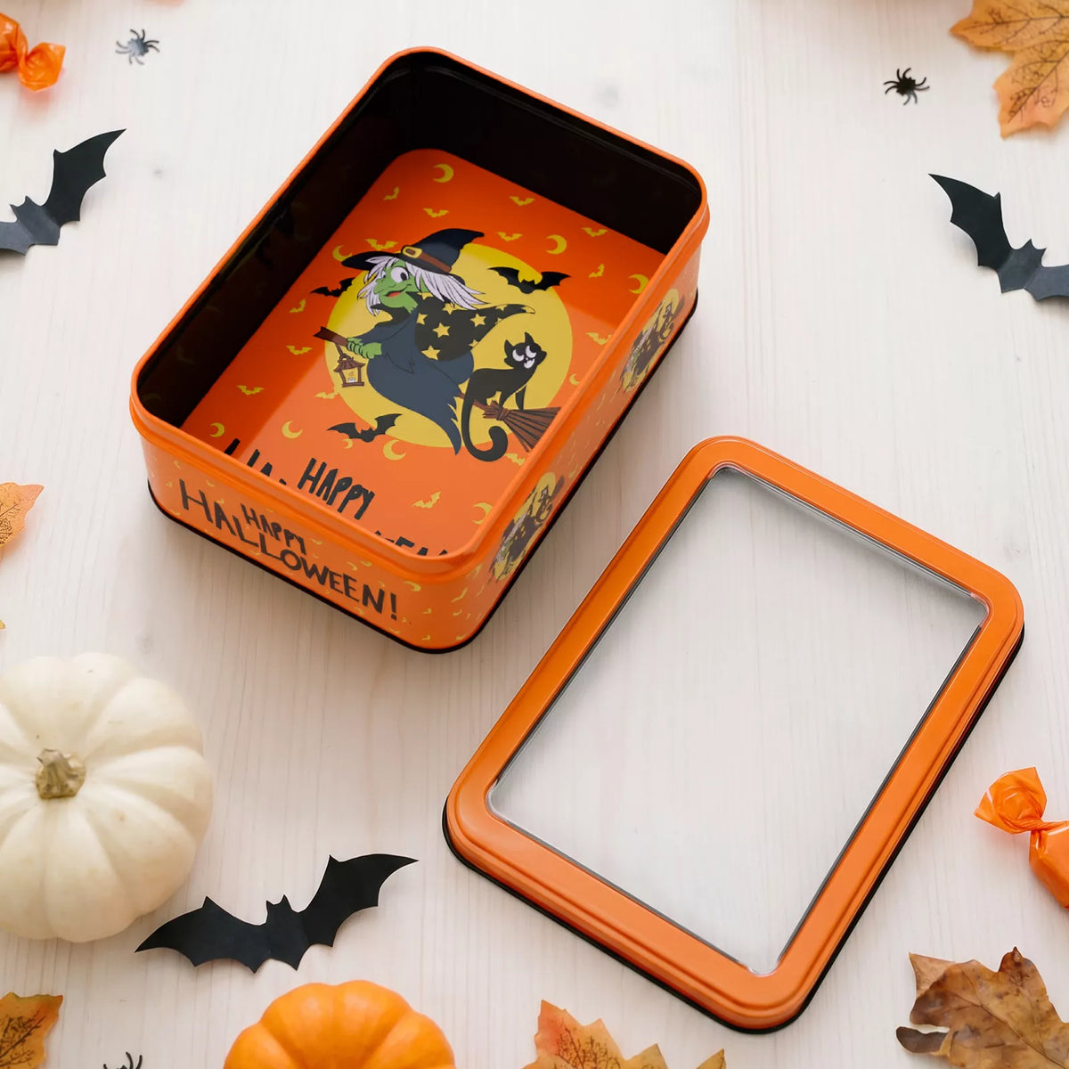 Halloween Decorative Metal Storage Box with Window Display - Lilixa.store