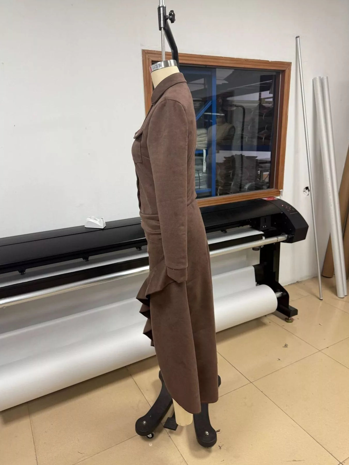 Button Front High-Low Maxi Dress