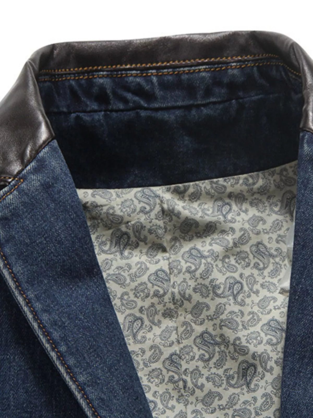 Men's Plus Size Lapel Collar Button Up Denim Blazer - Lilixa.store