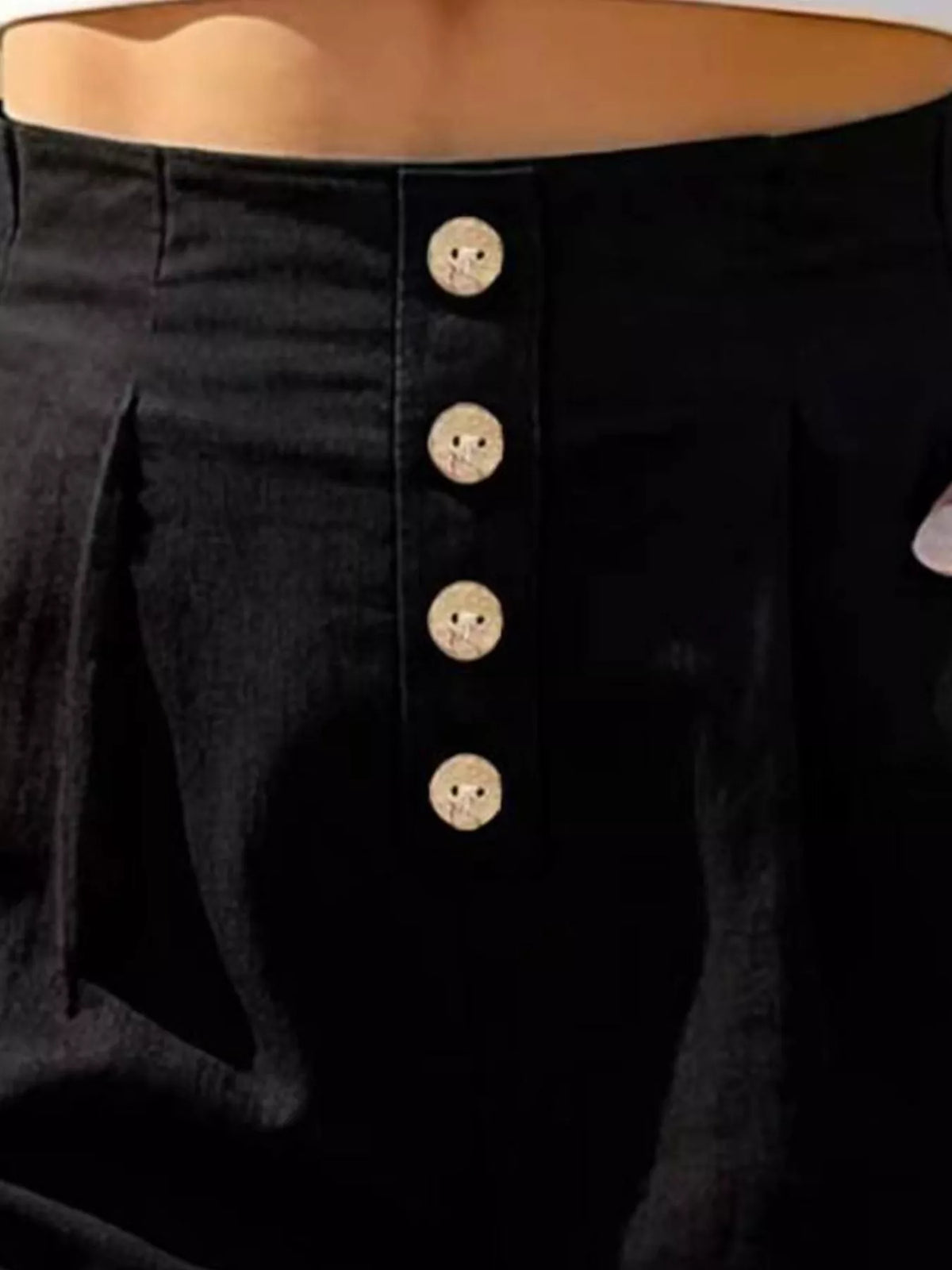 Button Fly High Waist Shorts, view 3
