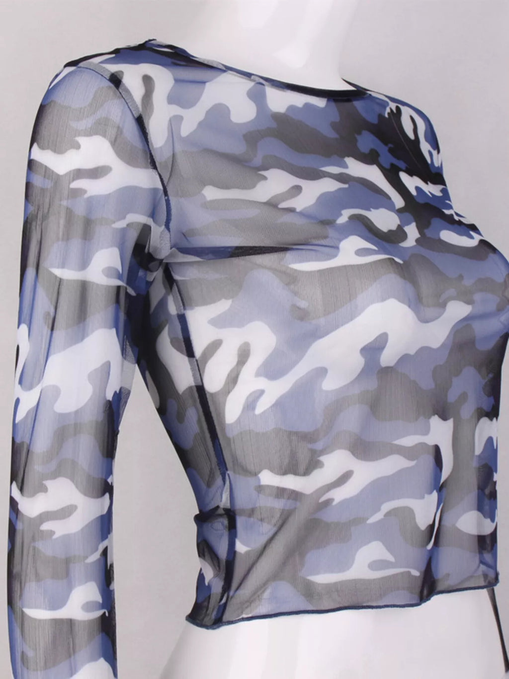 Camouflage Mesh Long Sleeve T-Shirt - Lilixa.store