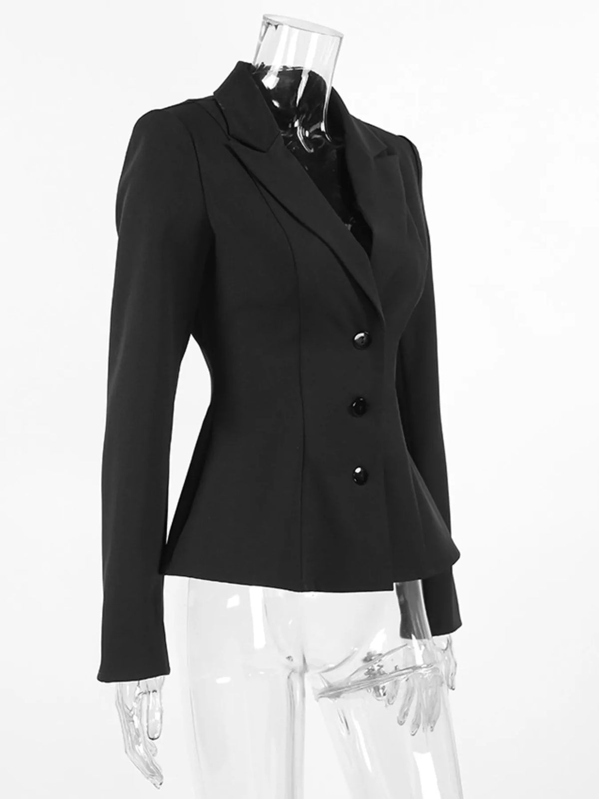 Lapel Collar Button Up Blazer - Lilixa.store