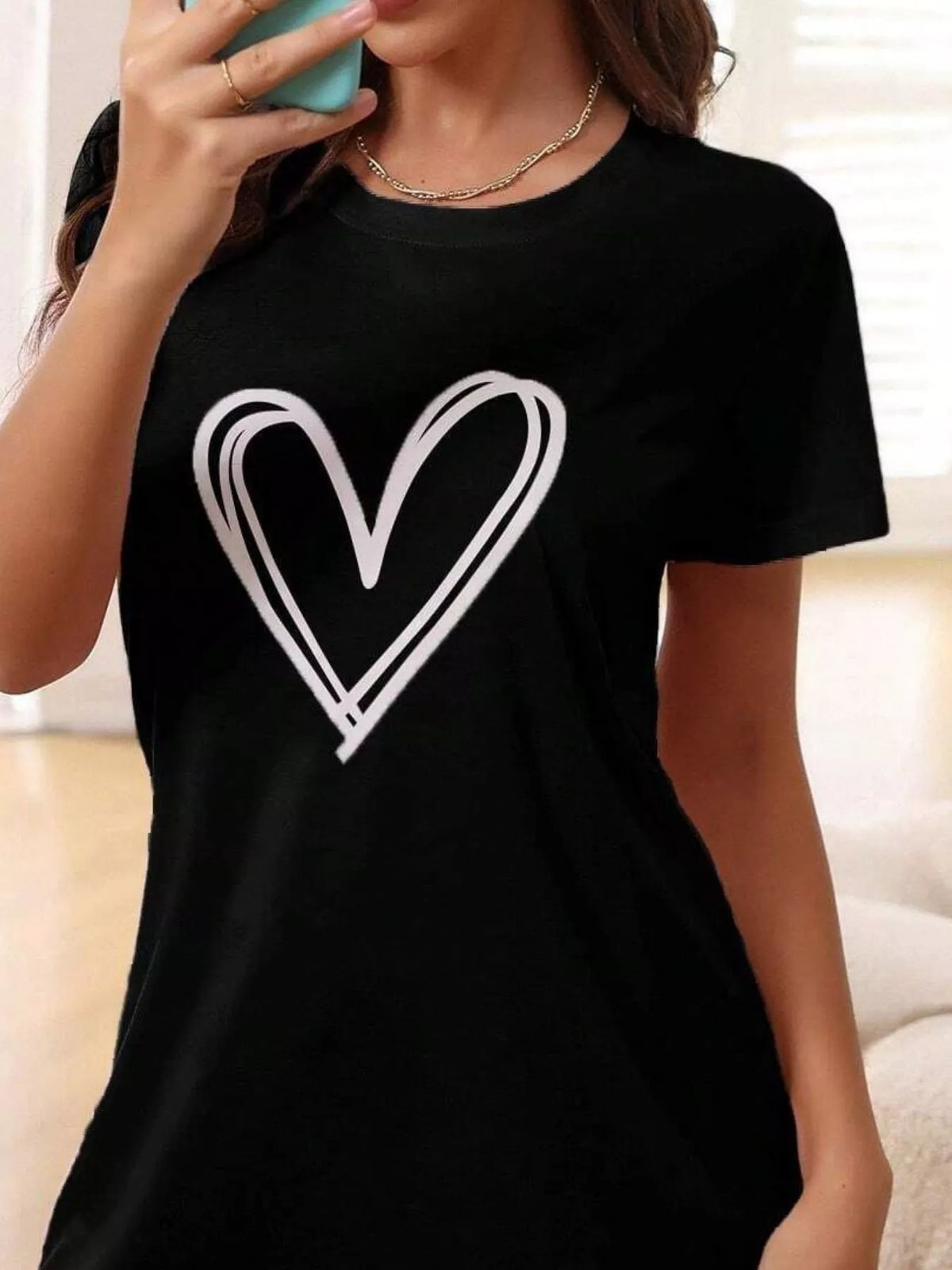 Heart Short Sleeve Lounge Dress