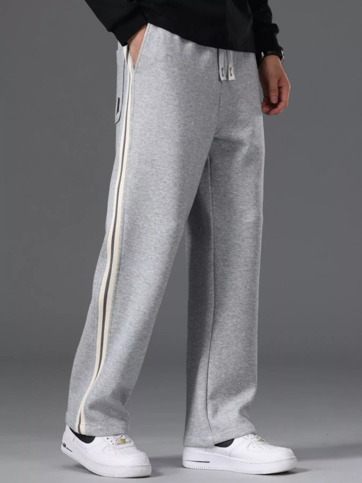 Men's Side Striped Casual Drawstring Pants, view 3