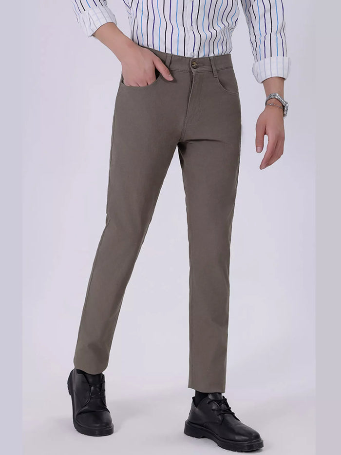Men's Straight-Leg Casual Pants in Gray