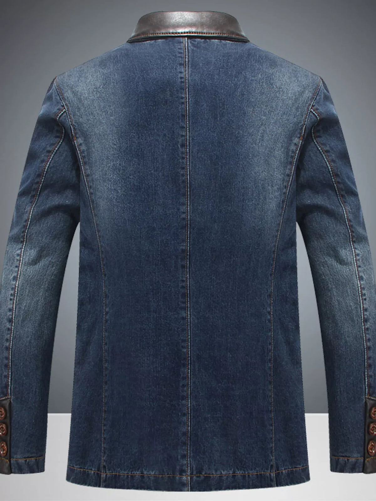 Men's Plus Size Lapel Collar Button Up Denim Blazer - Lilixa.store