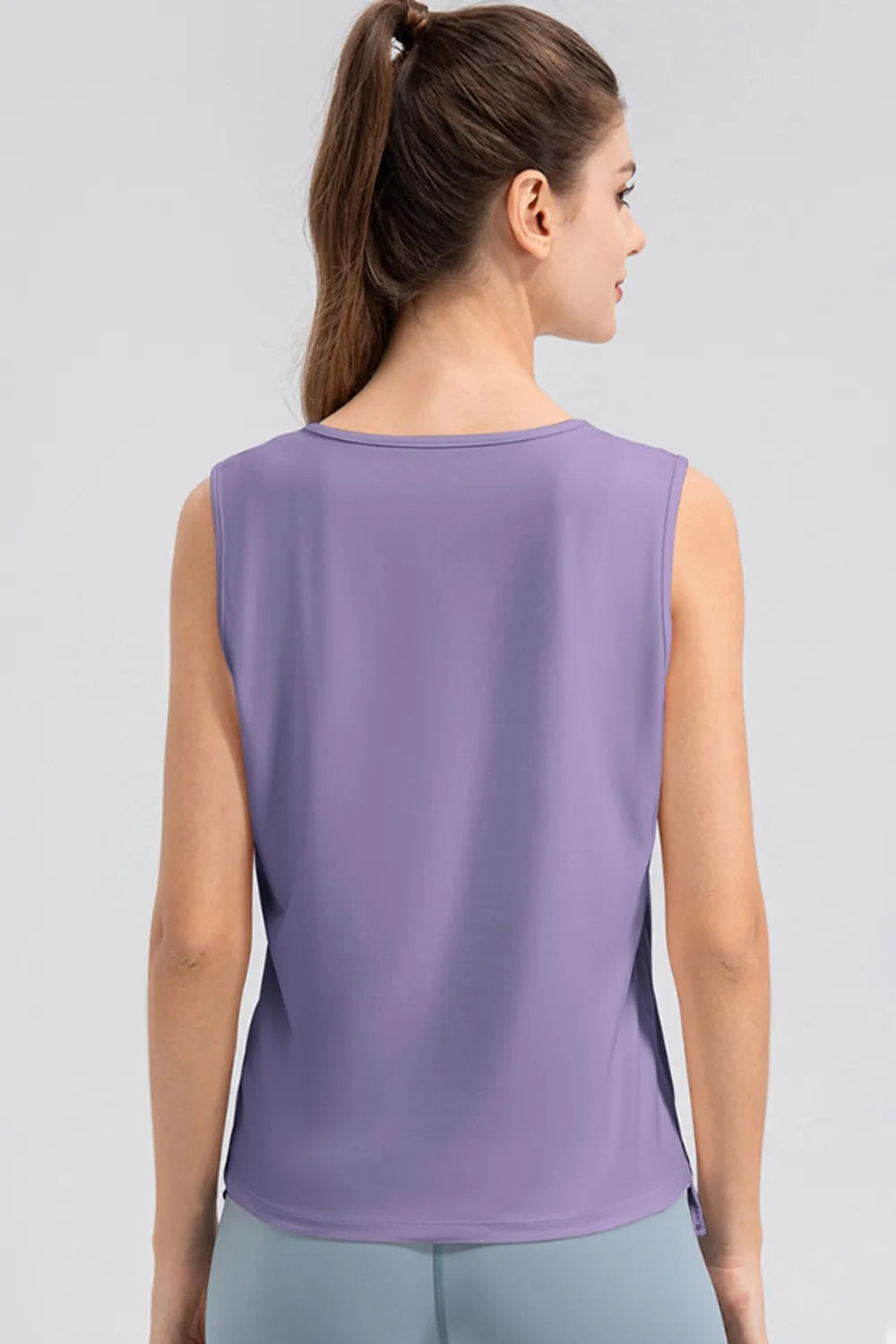 Notched Wide Strap Active Tank - Lilixa.store