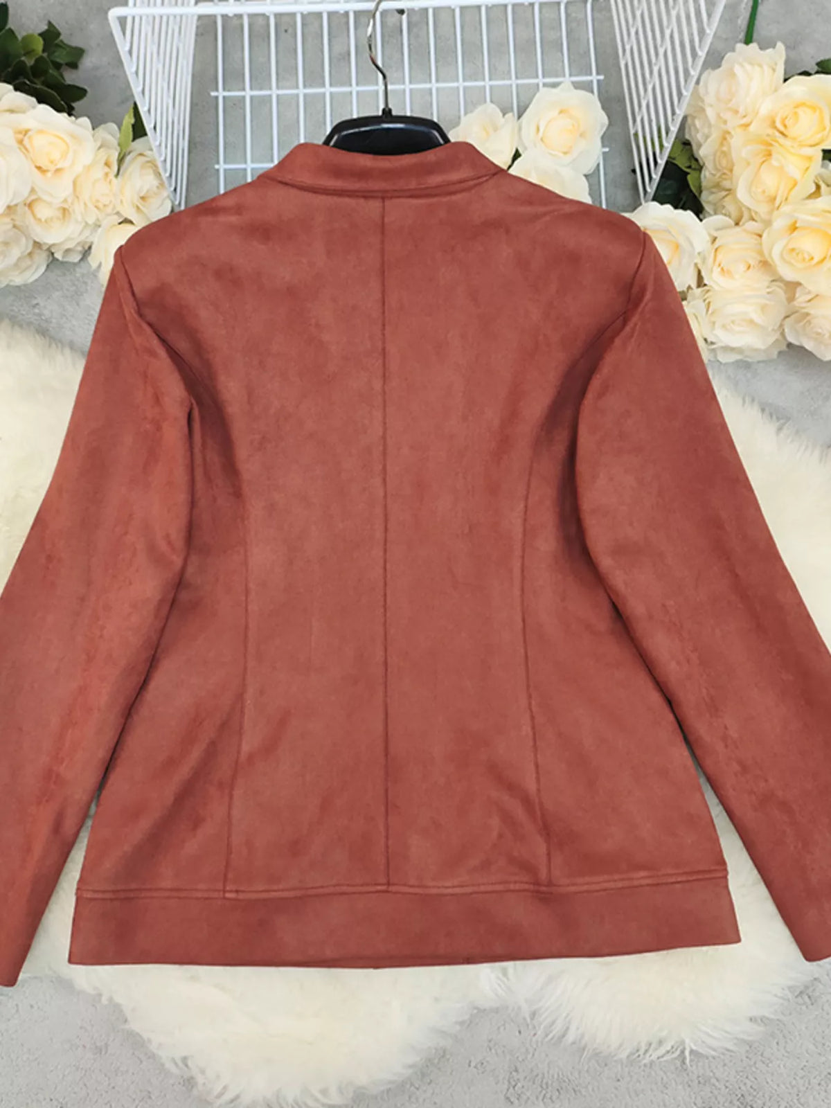 Button Up Lapel Collar Blazer - Lilixa.store