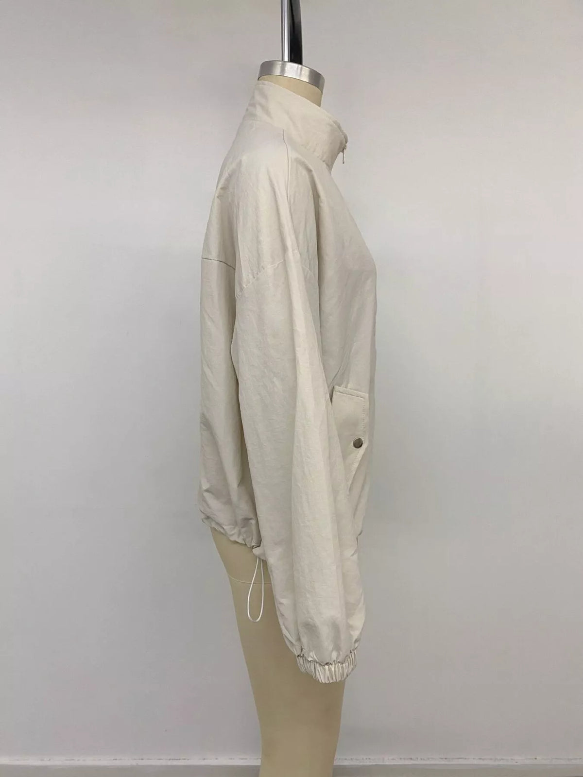 Zip-Up Dropped Shoulder Jacket