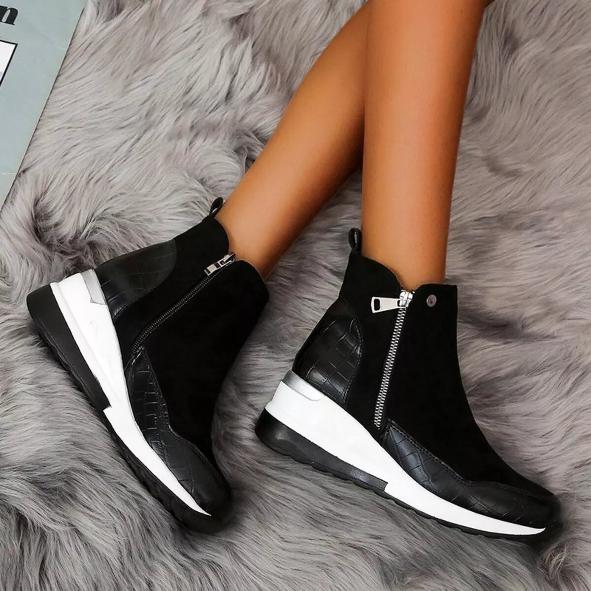 Side Zipper Ankle Boots - Lilixa.store