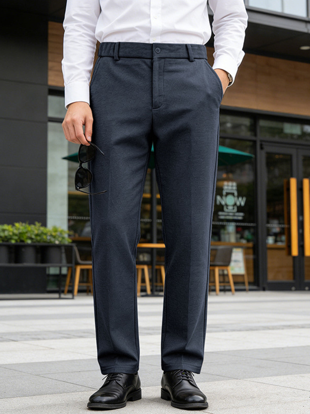 Men's Full Size Classic Fit Dress Pants Plus Size in Navy