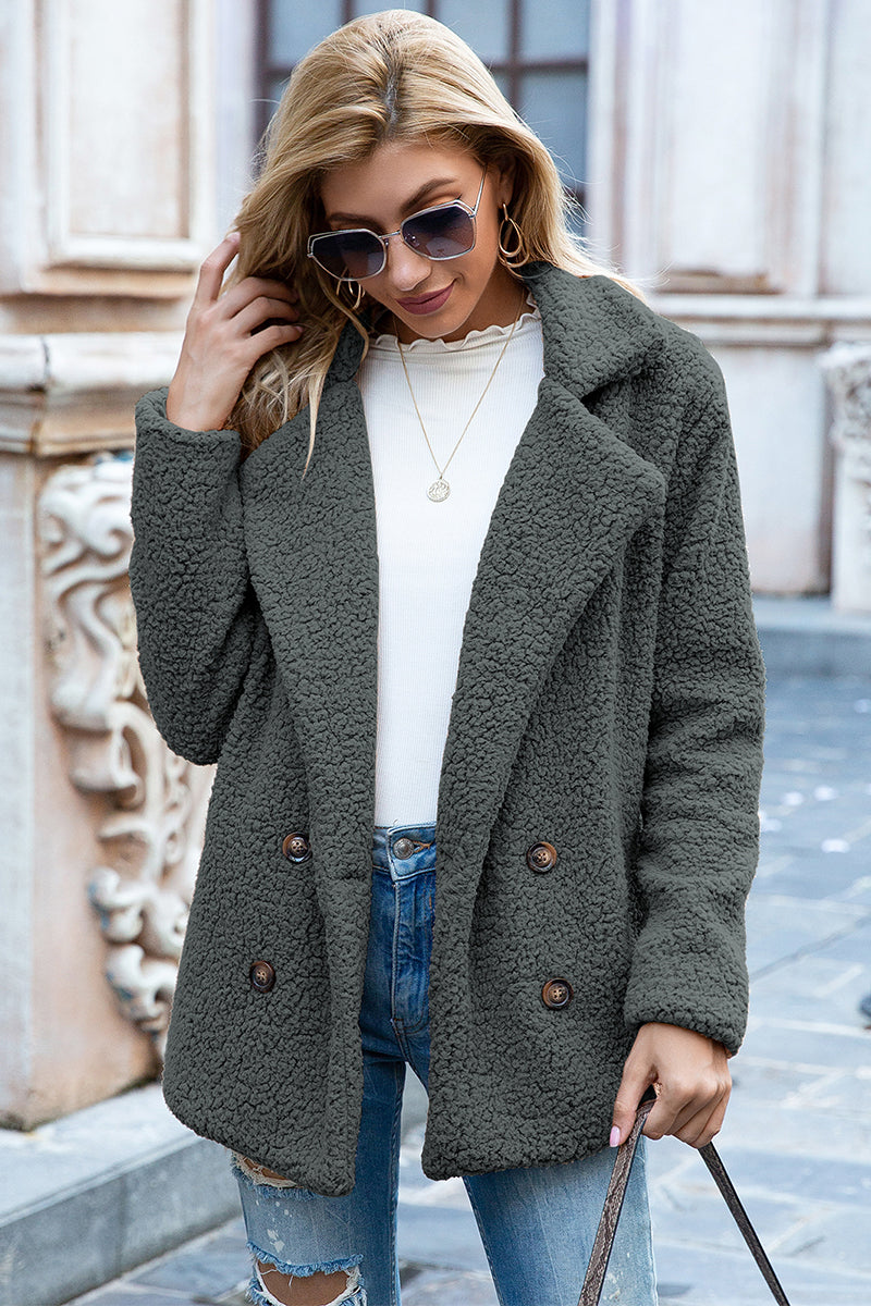 Ivy Lane Full Size Lapel Collar Sherpa Coat - Lilixa.store