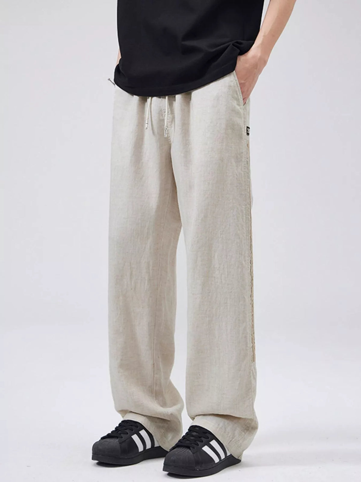 Men's Full Size Casual Loose-Fit Drawstring Pants Plus Size, view 4