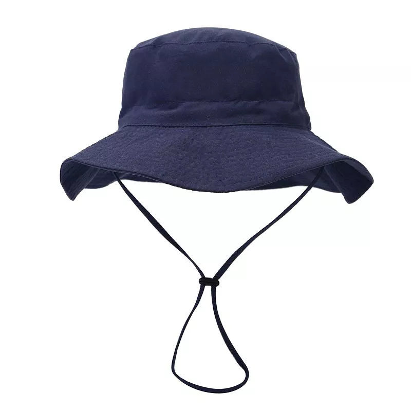 Children's Sun Protection Bucket Hat in Navy, view 2