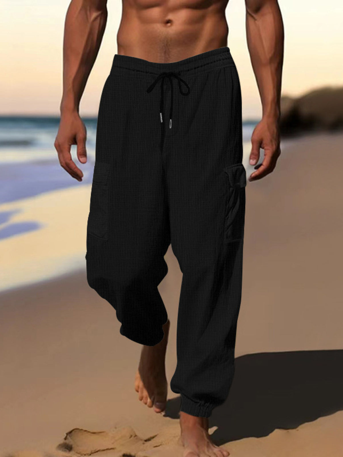 Men's Full Size Drawstring Joggers with Pockets Plus Size, view 2