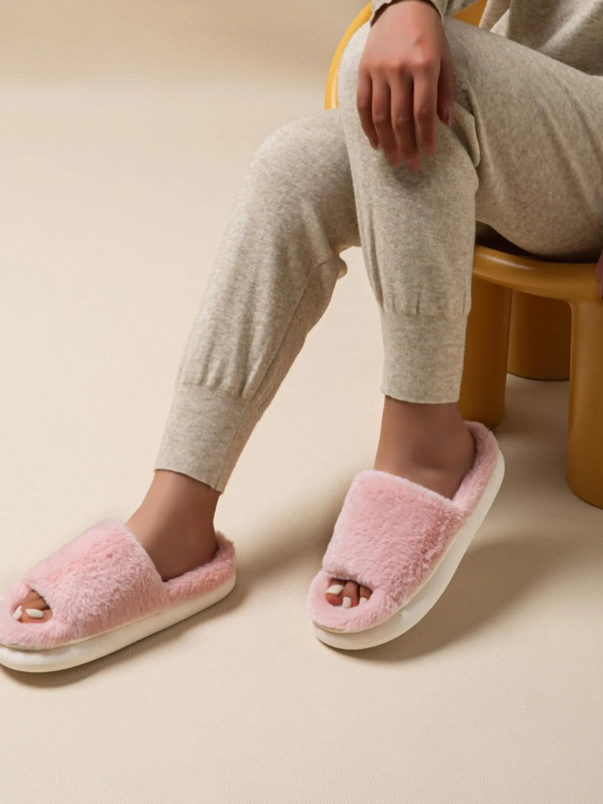 Fluffy Open Toe Comfort Slippers - Lilixa.store