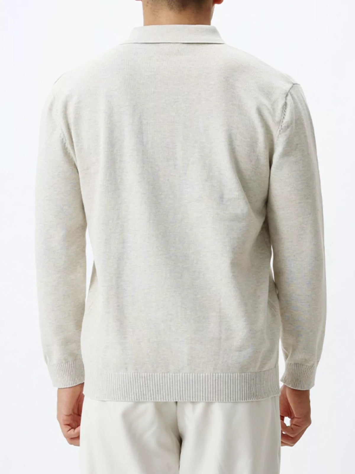 Men's Plus Size Polo Collar Long Sleeve Sweater