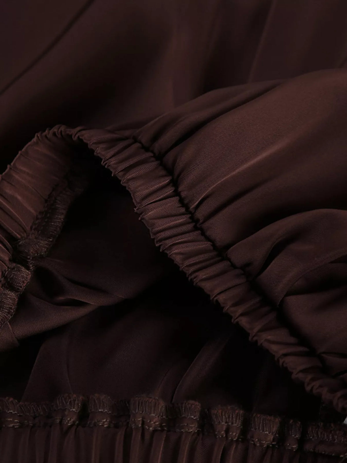 Ruffle V-Neck Cami and Wide-Leg Pants Two-Piece Set in Brown, view 19