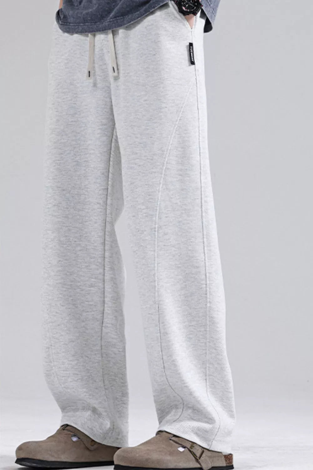 Men's Plus Size Casual Loose Fit Sweatpants in Light Gray