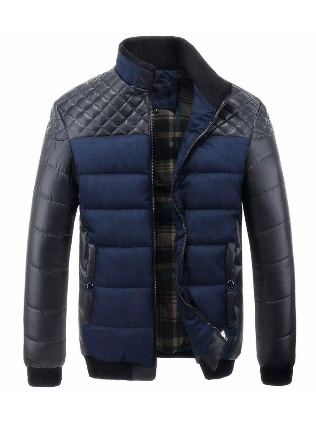 Men's Plus Size Zip Up Puffer Jacket - Lilixa.store