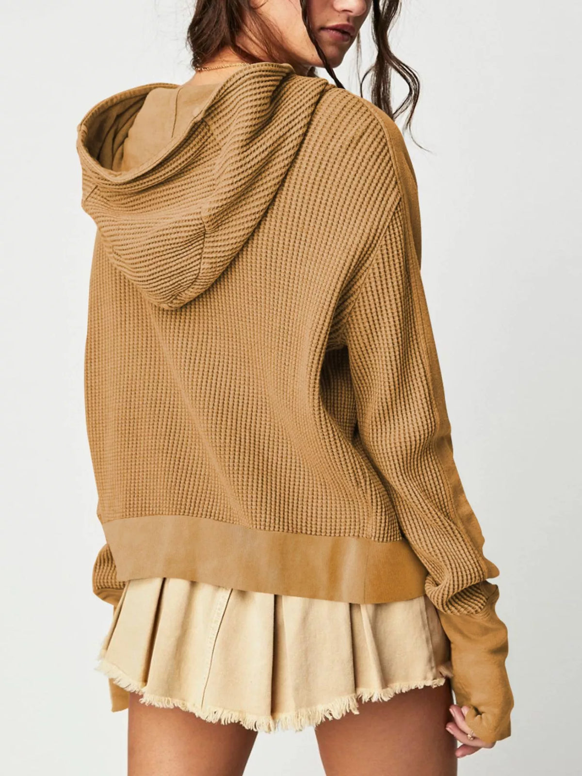 Waffle Knit Zip-Up Jacket