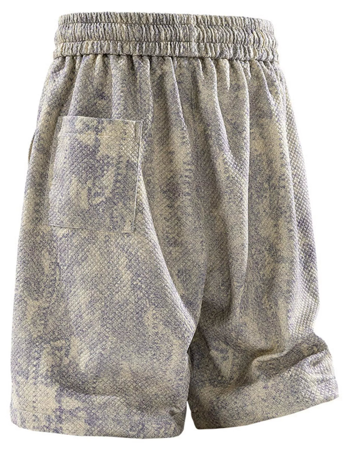 Men's Plus Size Snake Print Drawstring Shorts in Apricot Gray, view 2
