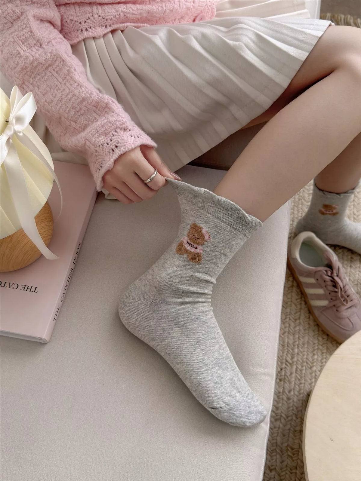 Bear Cotton Crew Socks - Lilixa.store