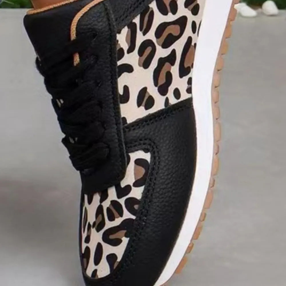 Tied Printed PU Leather Athletic - Lilixa.store