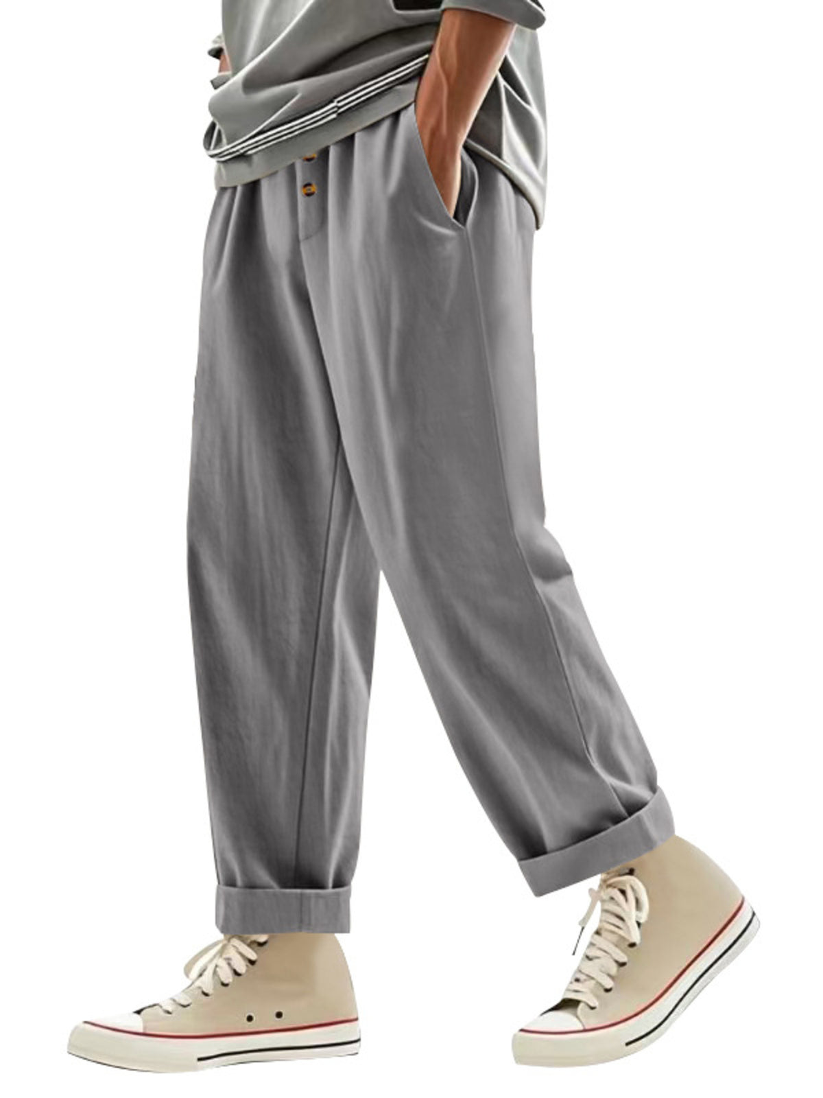 Men's Full Size Drawstring Loose Fit Pants Plus Size, view 2