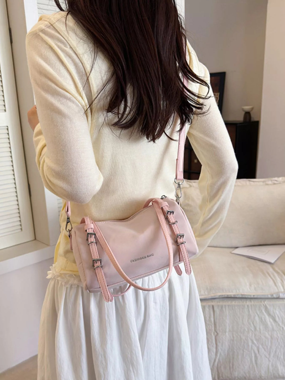 Buckle Detail Shoulder Bag - Lilixa.store