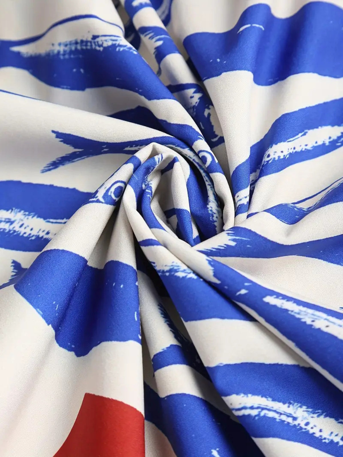 Sardine Print Spaghetti Strap Midi Dress - Lilixa.store